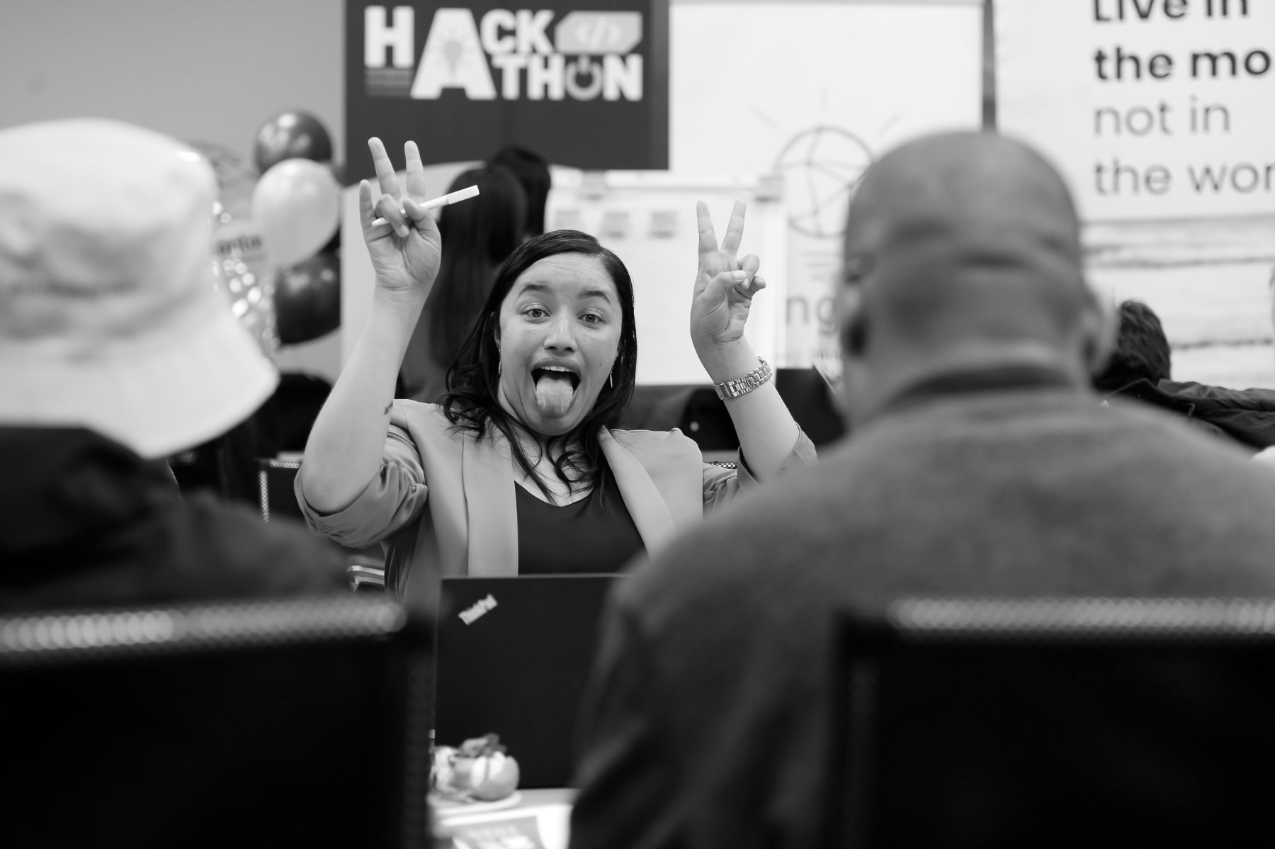 Hackathon participants at work